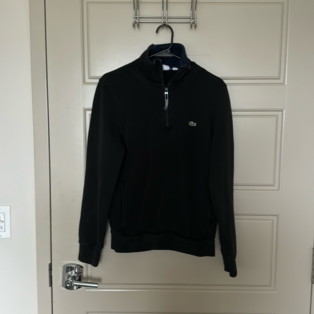 Lacoste Black Medium Quarter Zip Used in Great Condition